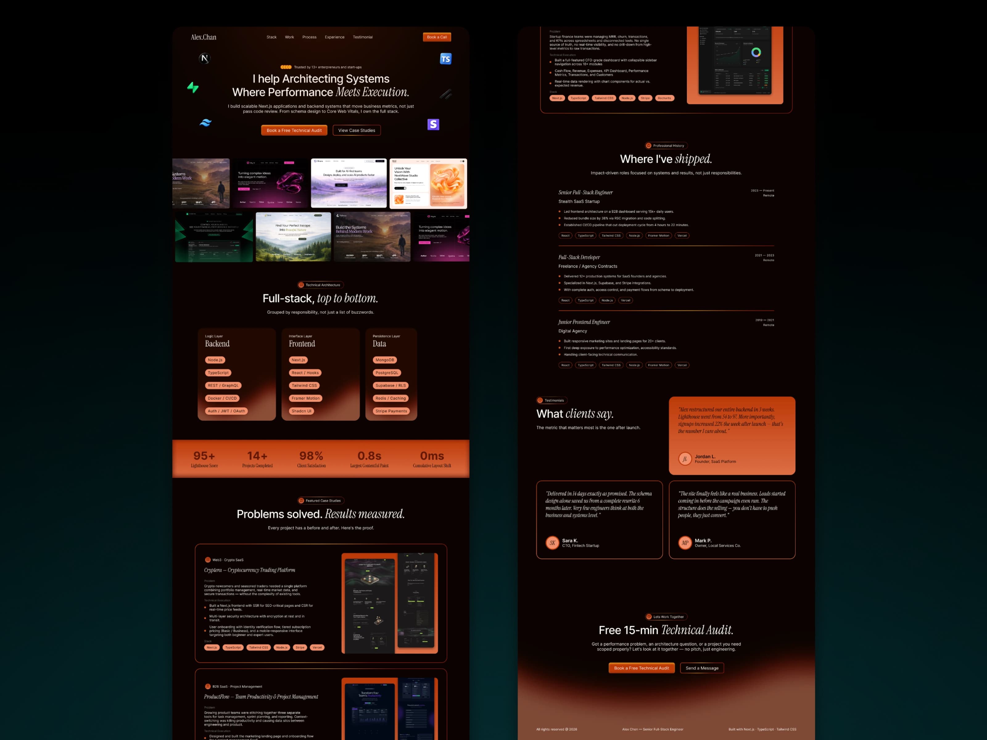 Alex Chan web developer portfolio template