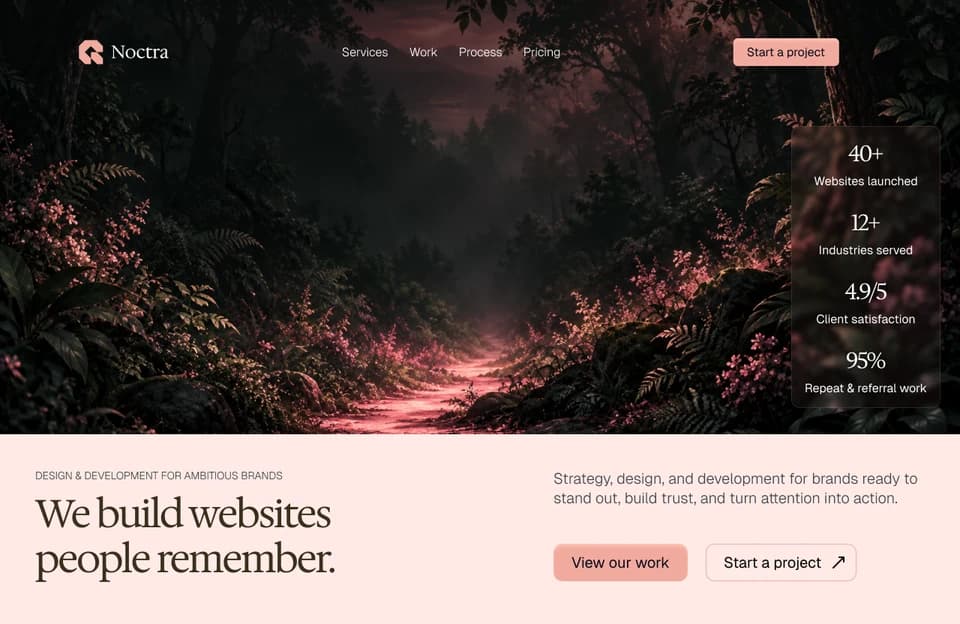 Website design from the Teal Sites showcase, preview 29