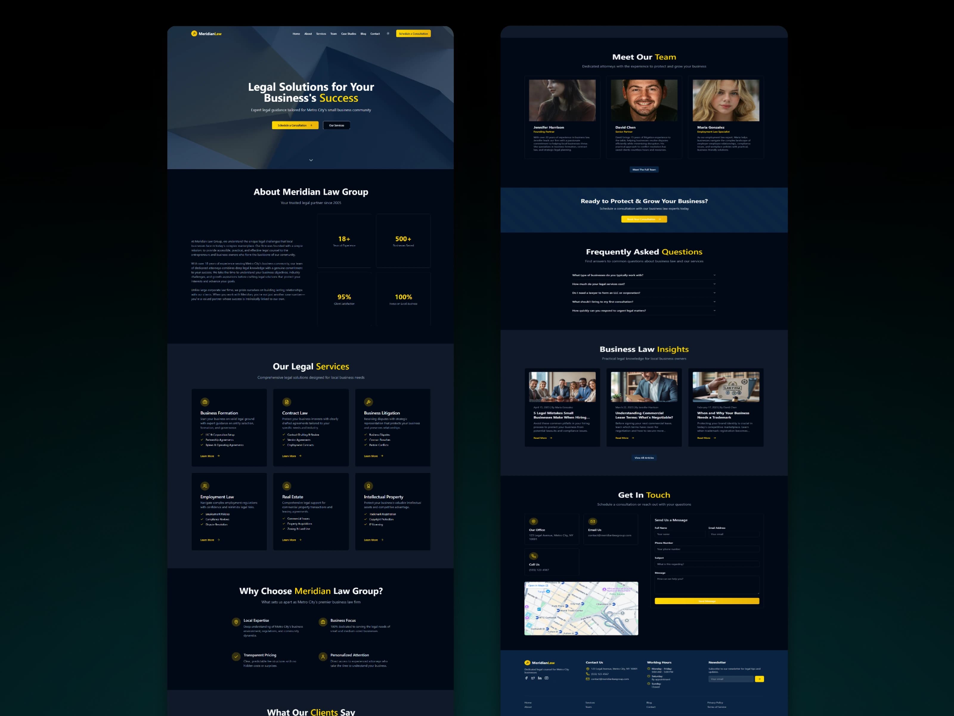 Meridian Law firm landing page